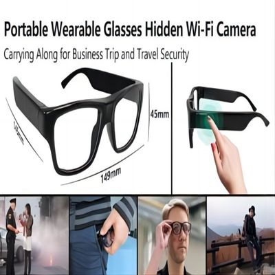 Registrador video Wearable Wearable da câmera dos vidros FHD 1080P 30FPS Vlog de WIFI