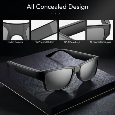 Áudio de controle remoto dos óculos de sol FHD 1080P do Smart Camera para atividades secretas