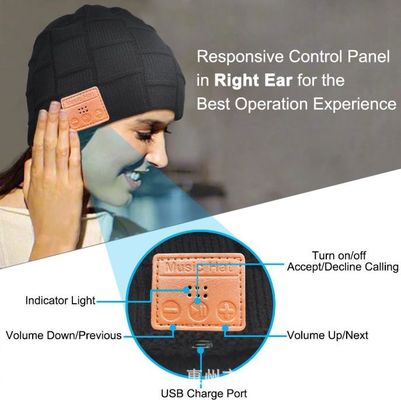 Beanie de Bluetooth para o chapéu de Bluetooth dos homens, presentes dos homens, presentes da tecnologia do Natal de Beanie Hat Black Headphones Unique das mulheres