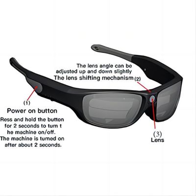 14cm x 5cm x lente plástica polarizada 4cm do Eyewear video da ação