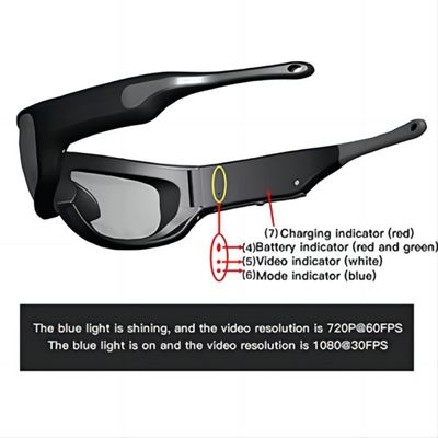 14cm x 5cm x lente plástica polarizada 4cm do Eyewear video da ação