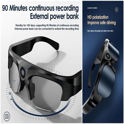 Os óculos de sol video TR90 do alpinismo 2K Bluetooth moldam a música aberta da orelha, telefonemas