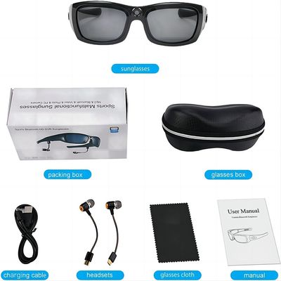 Câmera de corrida dos óculos de sol da maratona G4F 1080P Bluetooth da fuga com música, telefone chamada