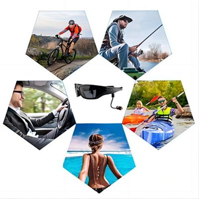 Câmera de corrida dos óculos de sol da maratona G4F 1080P Bluetooth da fuga com música, telefone chamada