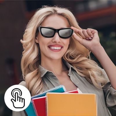 óculos de sol video de 1080P Bluetooth com gravação UV da foto da música das lentes da segurança da proteção