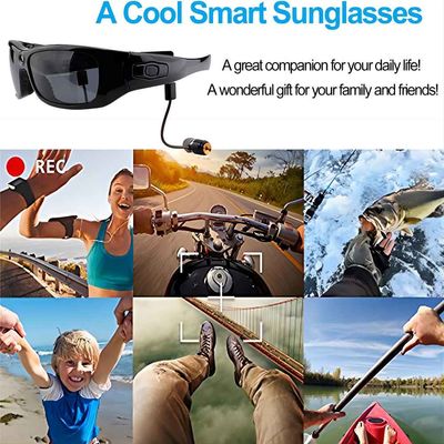 os óculos de sol de Bluetooth da câmara de vídeo 720P com música das chamadas da resposta apreciam