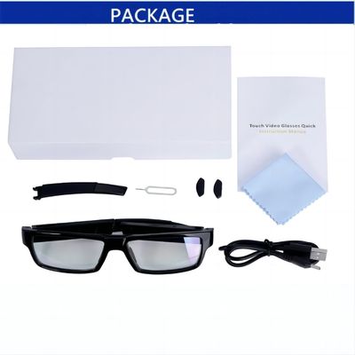 Controle incorporado escondido segurança do toque do cartão de memória 32G da câmera Sunglasses1080P
