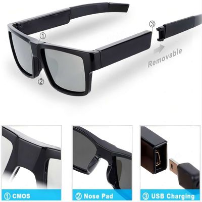 Sunglcasses escondido G2-64G com o ângulo 80° que grava a câmara de vídeo Wearable do corpo