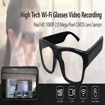 Conexão de WiFi Live Streaming Glasses Real-Time Monitoring APP das ações do espião da segurança
