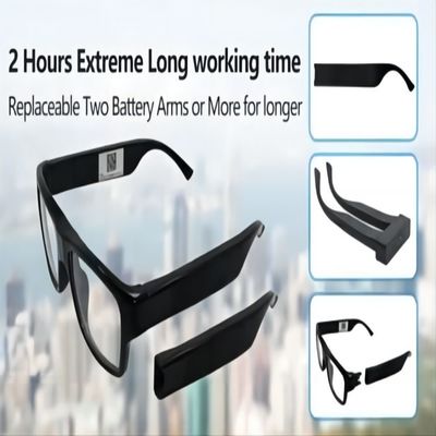 Conexão de WiFi Live Streaming Glasses Real-Time Monitoring APP das ações do espião da segurança