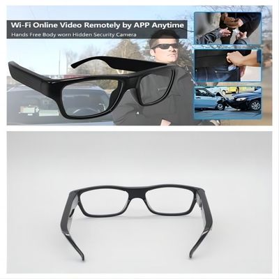Conexão de WiFi Live Streaming Glasses Real-Time Monitoring APP das ações do espião da segurança