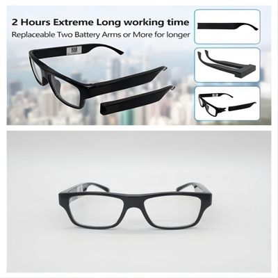Óculos de sol Wearable 1080P da câmera de WiFi da segurança para a reunião, segurança Activties
