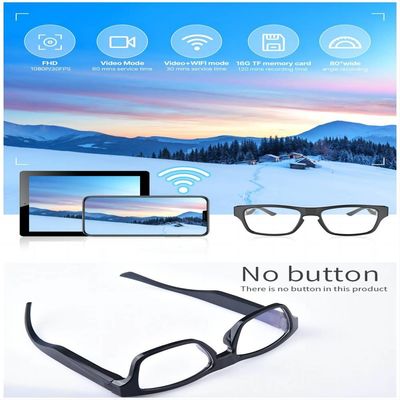 Mãos exteriores da câmera de Mini Security Camera Glasses Wireless livres à gravação 1080P
