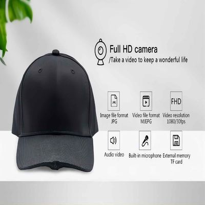 Registrador escondido do armazenamento externo 1296P do chapéu 128GB da câmera do corpo câmera Wearable
