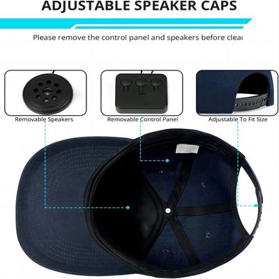 Chapéu de Bluetooth com a bateria incorporado ajustável do orador até 24 horas de recreio da música para andar, esqui, Biking Trekking