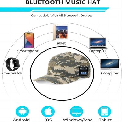 O som de alta fidelidade do boné de beisebol de Bluetooth com 24 horas de música aprecia a hora para o alpinismo, esportes da maratona, golfe