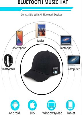 Chapéu da música com o orador sem fio lavável do bluetooth do orador duplo do bluetooth como o melhor presente para a família, hip-hop