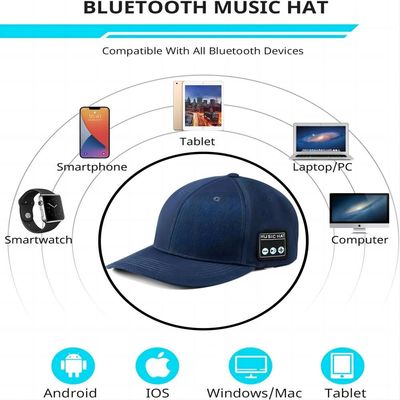 Chapéu unisex do bluetooth com orador duplo, mão-lavagem, chapéu recarregável da música que armazena stuffers para meninas e meninos