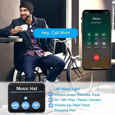 Chapéu sem fio do Beanie B5 com o bluetooth, os telefonemas Mão-livres &amp; a música jogando com calor para homens, esportes de inverno das mulheres