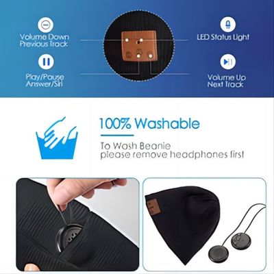 pares ajustáveis de Beanie Bluetooth Hat Easy To da música 3in1 com Smartphone