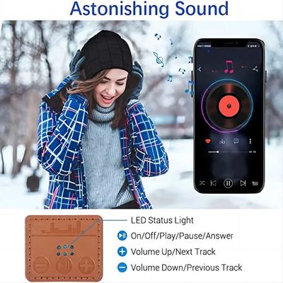 Viview Beanie Music Hat com o chapéu ajustável do bluetooth do orador do bluetooth para esportes exteriores esqui do inverno, caça