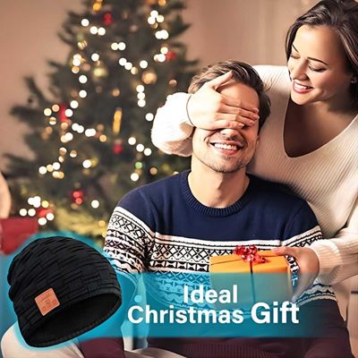 Chapéu negro sem fio do orador de Bluetooth Beanie Hat Bluetooth com música para apreciar como o estoque de presentes dos Stuffers para a família