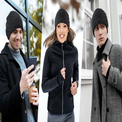 Chapéu negro sem fio do orador de Bluetooth Beanie Hat Bluetooth com música para apreciar como o estoque de presentes dos Stuffers para a família