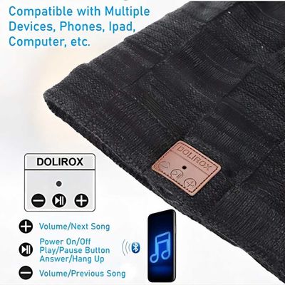 Chapéu negro sem fio do orador de Bluetooth Beanie Hat Bluetooth com música para apreciar como o estoque de presentes dos Stuffers para a família