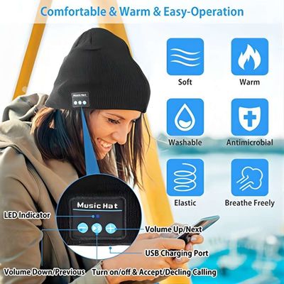 Viview Bluetooth Beanie Hat, aprecia o telefone mão-livre do music&amp; falando, armazenando os presentes dos Stuffers para esportes da maratona, acampando