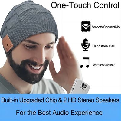 Bluetooth sem fio Beanie Hat Rechargable 250mah com os callings do telefone do tempo da música 16hours