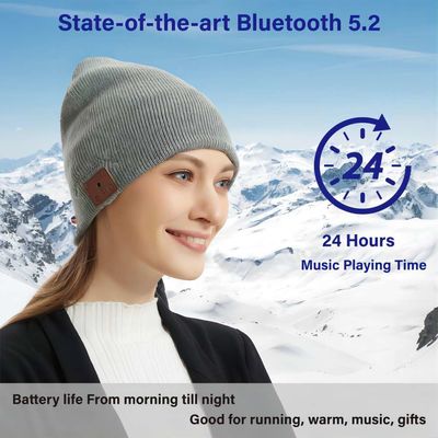 Bluetooth sem fio Beanie Hat Rechargable 250mah com os callings do telefone do tempo da música 16hours