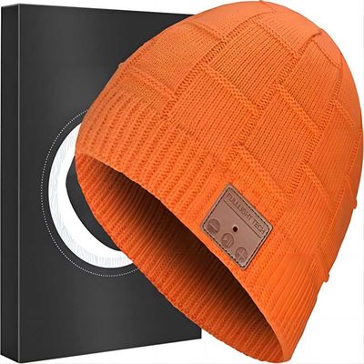 Chamadas Handsfree da música alaranjada de Bluetooth Beanie Hat Wireless Headset Listening