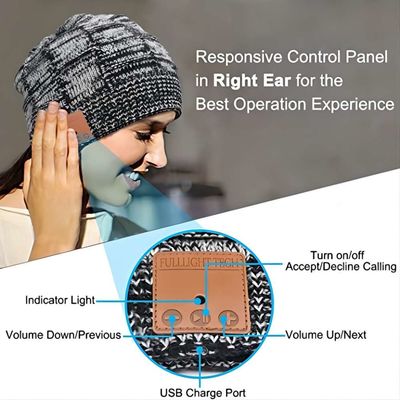 O rádio Beanie Headset esperto do tampão do inverno da malha 24 horas joga o alto-falante estéreo do tempo HD