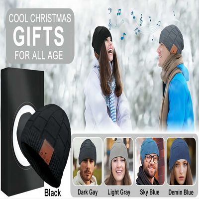 Bluetooth Beanie Hat Knit Music Hat sem fio para o ciclismo, patinagem artística, caminhando