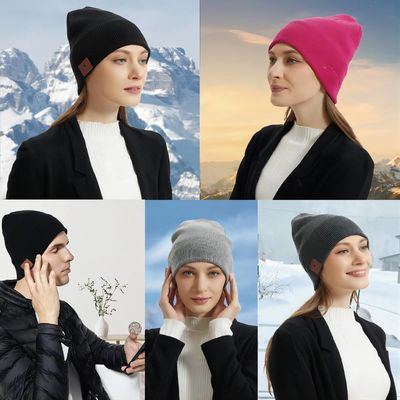 Bluetooth Beanie Hat Knit Music Hat sem fio para o ciclismo, patinagem artística, caminhando