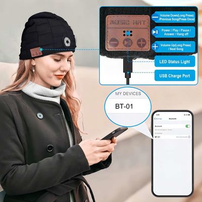 Patinagem caminhando o cão de acampamento que anda o playback da música da lanterna elétrica do chapéu do diodo emissor de luz de Bluetooth