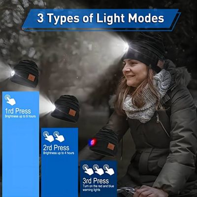 Mulheres dos homens ele seus presentes dos Stuffers de Beanie Novelty Headwear Christmas Stocking do chapéu de Bluetooth