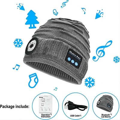 Tampão recarregável unisex do farol de 4 diodos emissores de luz de USB do chapéu da música da lanterna elétrica do diodo emissor de luz para movimentar-se