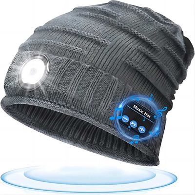 Tampão recarregável unisex do farol de 4 diodos emissores de luz de USB do chapéu da música da lanterna elétrica do diodo emissor de luz para movimentar-se
