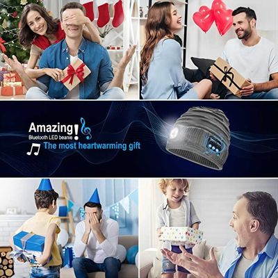 Tampão recarregável unisex do farol de 4 diodos emissores de luz de USB do chapéu da música da lanterna elétrica do diodo emissor de luz para movimentar-se