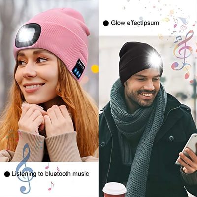 Chapéu de 4 fones de ouvido de Bluetooth do farol do diodo emissor de luz com os presentes de aniversário sem fio dos fones de ouvido