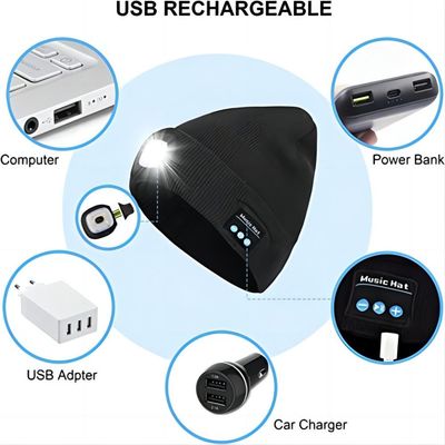 Chapéu de 4 fones de ouvido de Bluetooth do farol do diodo emissor de luz com os presentes de aniversário sem fio dos fones de ouvido