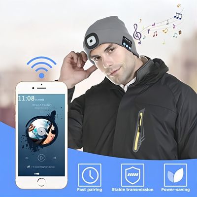 Tempo do jogo do chapéu 12hours dos fones de ouvido de Bluetooth da malha do diodo emissor de luz construído no microfone