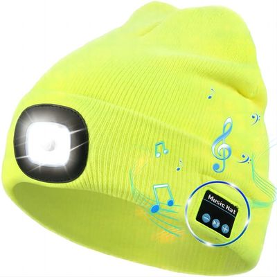 Chapéu dos fones de ouvido de Bluetooth do tampão da música do farol do diodo emissor de luz para o Natal, aniversários, homens