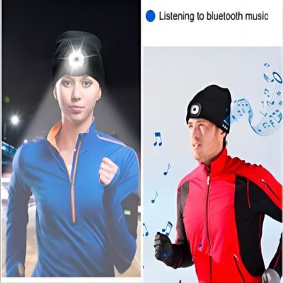 Chapéu unisex de Bluetooth da lanterna elétrica com o chapéu sem fio leve da música dos fones de ouvido