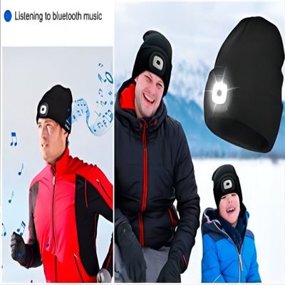 Chapéu unisex de Bluetooth da lanterna elétrica com o chapéu sem fio leve da música dos fones de ouvido