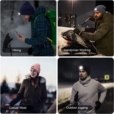O chapéu do diodo emissor de luz do Beanie de Bluetooth livra suas mãos à iluminação da lanterna elétrica das respostas do telefone da música