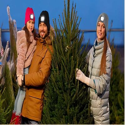 Diodo emissor de luz destacável Beanie Hat With Front Light de Bluetooth para a pesca da noite