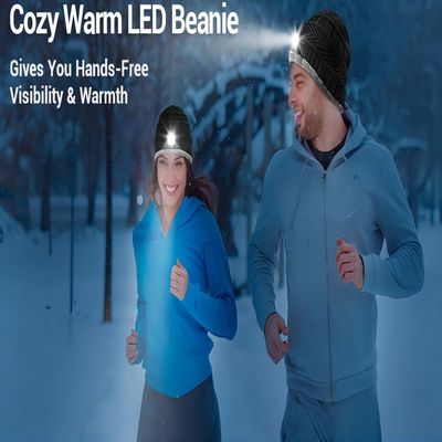 Noite do inverno que trabalha o chapéu sem fio dos fones de ouvido de Bluetooth com luz ajustável do diodo emissor de luz 3