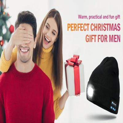Chapéu sem fio dos fones de ouvido de Bluetooth com Bluetooth claro Beanie Night Biking
